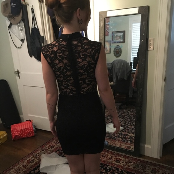 NWT Windsor Black Sparkle Open Back Mini Dress S - Picture 2 of 10